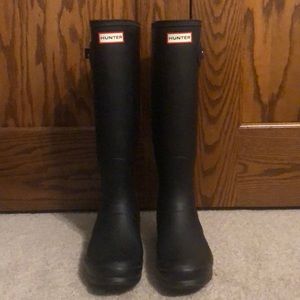 Tall Matte Black Hunter Boots